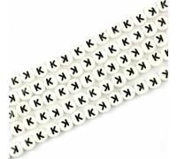 XWNXQ 30 Pcs 4.5x8 Mm Letter Beads, Double-Sided Letter Ceramic Loose Beads, for Handmade Necklace Bracelet DIY Jewelry Accessories