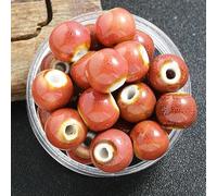 XWNXQ 50 Pcs 12 Mm Large Hole Round Ceramic Beads, Colorful Vintage Stringing Beads, for DIY Beaded Bracelet Necklace Making