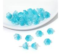 XWNXQ 50 Pcs 12x7 Mm Colorful Gradient Glass Spacer Beads, Flower Glass Beads, for Jewelry Making Handmade Bracelets, Necklaces, Earrings, Hair Accessories DIY Crafts