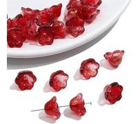 XWNXQ 50 Pcs 12x7 Mm Colorful Gradient Glass Spacer Beads, Flower Glass Beads, for Jewelry Making Handmade Bracelets, Necklaces, Earrings, Hair Accessories DIY Crafts