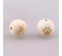 XWNXQ 50 Pcs 20 Mm Round Smiley Face Wooden Beads, Natural Wooden Craft Beads, for DIY Beaded Bracelets, Necklaces, Earrings, Handmade Jewelry Making