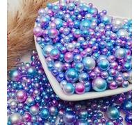 XWNXQ 900 Pcs 3-8 Mm Non-Porous ABS Imitation Pearl Beads, Colorful Gradient Round Loose Beads, for Vase Filling Clothing Bag Decoration DIY Crafts