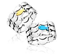 xwnyzw 2 Pcs Swim Against The Current Silver Rings for Women, Opening Adjustable Mens Rings Silver, Hope RIngs for Women, Full Fish Thumb Ringset Inspirational for Friends Lovers