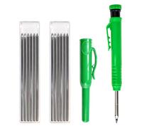 xwnyzw 4 PCS Carpenters Pencil Set, Carpenters Pencils with Pen Cap Refills Carpenter Pencils Builders Carpenter Tools, Construction Work Pencil Suitable for Architect Marking Use (Green)