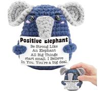 xwnyzw Elephant Emotional Support Gift, Adorable Elephant Gifts for Women Funny Positive Crochet Animals Positive Gift, Inspirational Gifts for Women Men Friends Family