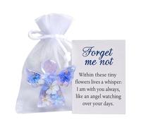 xwnyzw Memorial Forget Me Not Angel Keepsake Gift, Angel Pocket Hug in Memory of The Dead Forget Me not Gifts, Angel Present Emotional Grief Support Gifts for Loss