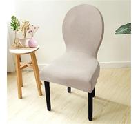 XWSM 1/2/4/6 PCS Curved Backed Chair Covers Slipcovers Round Back Dining Chair Cover Stretch Kitchen Chair Slipcovers Solid Color Chair Protectors Covers (Color : Khaki, Size : 2 pcs)