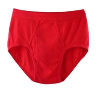 XWSM 100% Cotton Men's Briefs Seniors Dad Elderly Men Underwear Ultra Soft Panties Breathable Loose High Waist Underpants (Color : Red, Size : XXXL/XXX-Large)