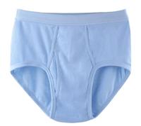 XWSM 100% Cotton Men's Briefs Seniors Dad Elderly Men Underwear Ultra Soft Panties Breathable Loose High Waist Underpants (Color : Blue, Size : M/Medium)