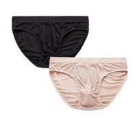 XWSM 100% Mulberry Silk Men's Briefs Stretch Silk Underwear Thin Soft Panties Mid Waist Shorts Men Daily Underpants (Color : A, Size : L/Large)