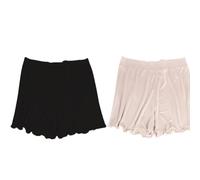 XWSM 100% Mulberry Silk Women's Boxer Briefs Shorts Underwear Soft Boyshorts Panties Loose Sports Yoga Sleep Underpants (Color : Skin Black, Size : L/Large)