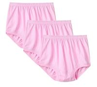 XWSM 3PCS 100% Cotton Middle Elderly Women Underwear Knickers Pants Briefs Loose Panties Shorts Seniors Old Ladies Everyday Underpants Panty (Color : I, Size : XXXXL/XXXX-Large)
