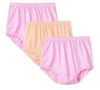 XWSM 3PCS 100% Cotton Middle Elderly Women Underwear Knickers Pants Briefs Loose Panties Shorts Seniors Old Ladies Everyday Underpants Panty (Color : J, Size : XL/X-Large)