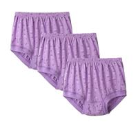 XWSM 3PCS 100% Cotton Middle Elderly Women Underwear Knickers Pants Briefs Loose Panties Shorts Seniors Old Ladies Everyday Underpants Panty (Color : A, Size : L/Large)