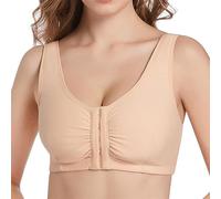 XWSM Breast Prosthesis Pocket Bra Front Closure Post Surgical Cotton Camisole Mastectomy Bra Thin Underwear Women Top Vest (Color : Skin, Size : 36/80(ABC))