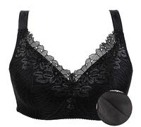 XWSM Cotton Bra Prosthesis Pocket Post Surgical Bra For Middle Elderly Women Mastectomy Sleep Yoga Everyday Bra Top Underwear (Color : Black, Size : 80/36C)