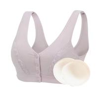 XWSM Mastectomy Bra with Front Closure, Post-Surgery, with Silicone Breast Prosthesis Pockets, Bralette Top, Lingerie for Women (Color: Gray, Size: XL/X-Large)