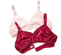 XWSM Smooth Satin Silk Bra Triangle Bralette Tops Women's 100% Double Sided Mulberry Silk Wirefree Bra Unpadded Underwear (Color : F, Size : 44/100AB)