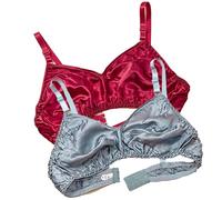 XWSM Smooth Satin Silk Bra Triangle Bralette Tops Women's 100% Double Sided Mulberry Silk Wirefree Bra Unpadded Underwear (Color : P, Size : 36/80AB)