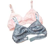 XWSM Smooth Satin Silk Bra Triangle Bralette Tops Women's 100% Double Sided Mulberry Silk Wirefree Bra Unpadded Underwear (Color : E, Size : 42/95AB)