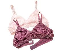 XWSM Smooth Satin Silk Bra Triangle Bralette Tops Women's 100% Double Sided Mulberry Silk Wirefree Bra Unpadded Underwear (Color : A, Size : 34/75AB)