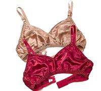 XWSM Smooth Satin Silk Bra Triangle Bralette Tops Women's 100% Double Sided Mulberry Silk Wirefree Bra Unpadded Underwear (Color : J, Size : 38/85AB)