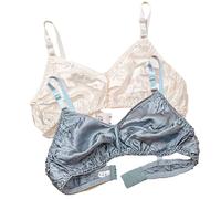 XWSM Smooth Satin Silk Bra Triangle Bralette Tops Women's 100% Double Sided Mulberry Silk Wirefree Bra Unpadded Underwear (Color : K, Size : 34/75AB)
