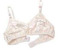 XWSM Smooth Satin Silk Bra Triangle Bralette Tops Women's 100% Double Sided Mulberry Silk Wirefree Bra Unpadded Underwear (Color : White, Size : 44/100AB)