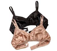 XWSM Smooth Satin Silk Bra Triangle Bralette Tops Women's 100% Double Sided Mulberry Silk Wirefree Bra Unpadded Underwear (Color : H, Size : 38/85AB)