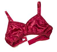 XWSM Smooth Satin Silk Bra Triangle Bralette Tops Women's 100% Double Sided Mulberry Silk Wirefree Bra Unpadded Underwear (Color : Red, Size : 40/90AB)