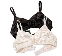 XWSM Smooth Satin Silk Bra Triangle Bralette Tops Women's 100% Double Sided Mulberry Silk Wirefree Bra Unpadded Underwear (Color : O, Size : 38/85AB)