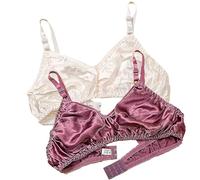 XWSM Smooth Satin Silk Bra Triangle Bralette Tops Women's 100% Double Sided Mulberry Silk Wirefree Bra Unpadded Underwear (Color : I, Size : 44/100AB)