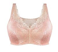 XWSM Surgical Mastectomy Bra with Pockets Everyday Sports Bra Post Breast Surgery Compression Support Nursing Lace Bandeau Top (Color : Pink, Size : 36/80C)