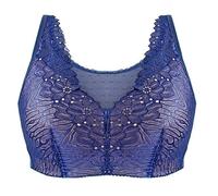XWSM Surgical Mastectomy Bra with Pockets Everyday Sports Bra Post Breast Surgery Compression Support Nursing Lace Bandeau Top (Color : Blue, Size : 34/75A)