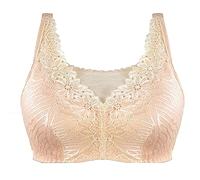 XWSM Surgical Mastectomy Bra with Pockets Everyday Sports Bra Post Breast Surgery Compression Support Nursing Lace Bandeau Top (Color : Beige, Size : 34/75D)