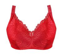 XWSM Thin Bra With Pocket Mastectomy Bras Post Surgery Bralette Lace Lingerie Middle Elderly Women Wireless Daily Brassiere Top (Color : Red, Size : 75/34B)