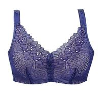 XWSM Thin Bra with Pocket Mastectomy Bras Post-Surgery Bralette Lace Lingerie Older Women Medium Wireless Daily Bra Top, Blue, 38B