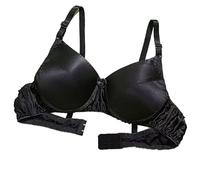 XWSM Ultra Soft Cup 100% Mulberry Silk Bra Double-Sided Silk Women's Wireless Bras Daily Bralette Full Coverage Lingerie Top (Color : Black, Size : 95/42AB)