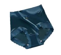 XWSM Womens Underwear 100% Mulberry Silk Knickers Pants Panties Shapewear High Waist Seamless Control Briefs Soft Lingerie Shorts Waist Trainer (Color : Blue, Size : L/Large)