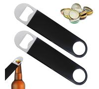XWYDZ 2 Pack Beer Bottle Opener, Bottle Opener, Bottle Openers - Rustproof Bar Tool, Rubber Coated Stainless Steel Bartender Accessories (Black)