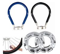 XWYDZ 4 Pcs Spoke Key, Spoke Wrench Tool - 6-in-1 Bicycle Wheel Truing Tool Kit with Spoke Adjuster for Bike/Motorcycle/Cycle Maintenance Silver-Blue-Black