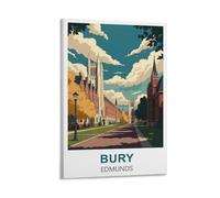 XWYMXZ Bury St Edmunds Suffolk Vintage Travel Poster 12x18inch(30x45cm) Modern Canvas Wall Art Posters for Living Room Decor Paintings for Home Decoration