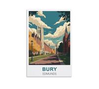 XWYMXZ Bury St Edmunds Suffolk Vintage Travel Poster 16x24inch(40x60cm) Modern Canvas Wall Art Posters for Living Room Decor Paintings for Home Decoration