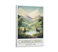 XWYMXZ Cairngorms National Park Vintage Travel Poster 24x36inch(60x90cm) Wall Art Picture Print Canvas Art Poster Modern Family Bedroom Decor