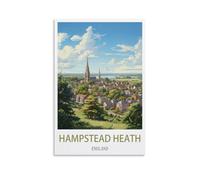 XWYMXZ Hampstead Heath England Vintage Travel Poster Tree 16x24inch(40x60cm) Wall Art Picture Print Canvas Art Poster Modern Family Bedroom Decor