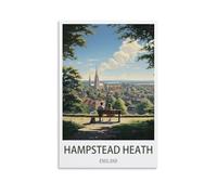 XWYMXZ Hampstead Heath England Vintage Travel Poster Tree 20x30inch(50x75cm) Modern Canvas Wall Art Posters for Living Room Decor Paintings for Home Decoration