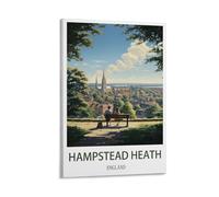 XWYMXZ Hampstead Heath England Vintage Travel Poster Tree 24x36inch(60x90cm) Modern Canvas Wall Art Posters for Living Room Decor Paintings for Home Decoration