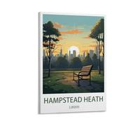 XWYMXZ Hampstead Heath London Vintage Travel Posters Tree 12x18inch(30x45cm) Modern Canvas Wall Art Posters for Living Room Decor Paintings for Home Decoration