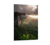 XWYMXZ Honolulu Hawaii Vintage Watercolor Canvas Wall Art
