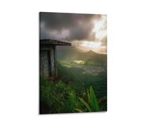 XWYMXZ Honolulu Hawaii Vintage Watercolor Canvas Wall Art